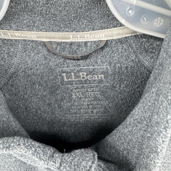 LL Bean Blue Full Zip Fleece Coat Jacket Men's Sz 2XL - Picture 2 of 3